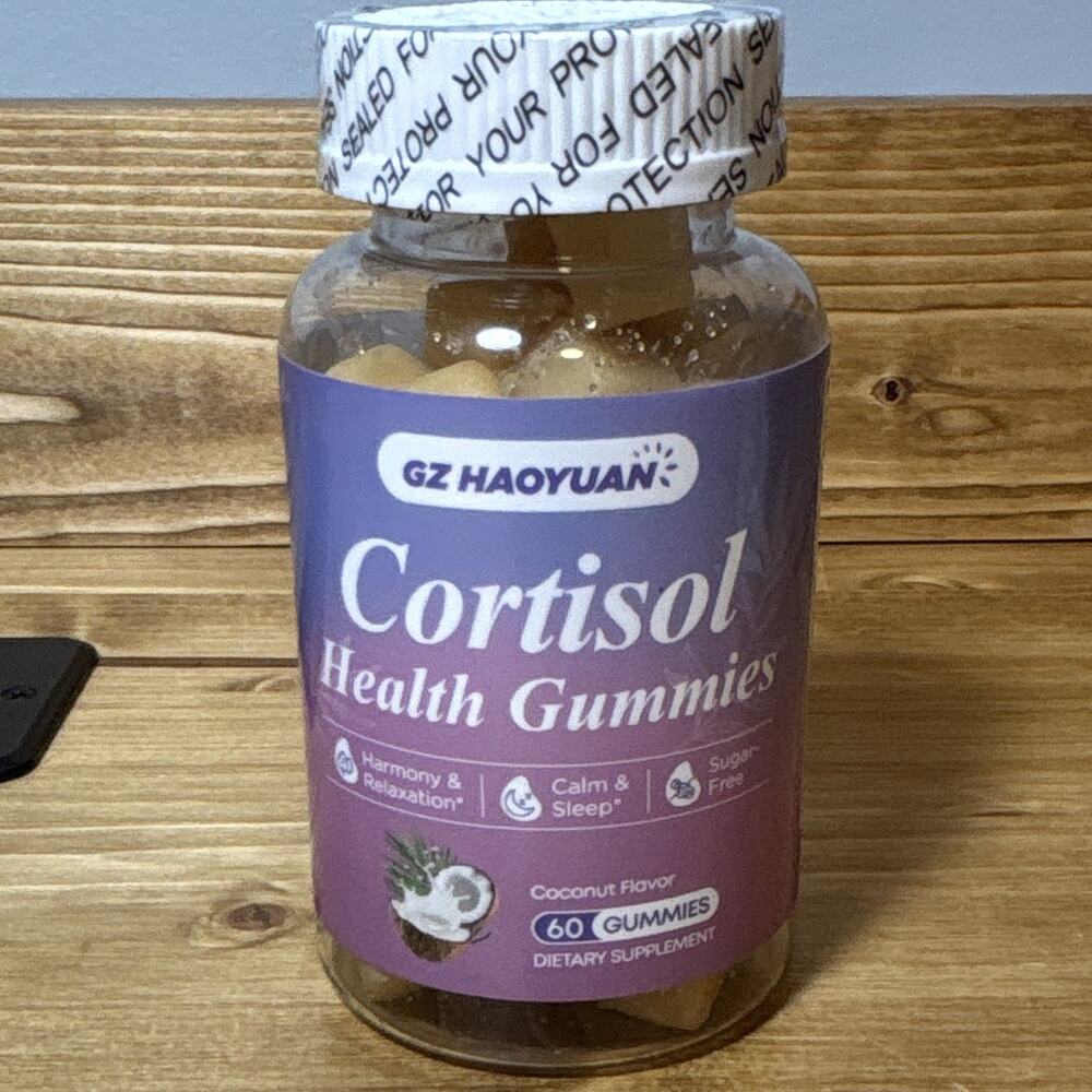 GZ HAOYUAN Cortisol Gummies Coconut Sugar-Free 60ct 300mg Calm & Sleep